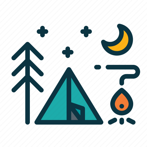 Camping, campfire, forest, nature, travel icon - Download on Iconfinder