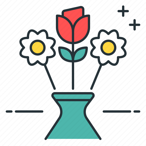 Flower, arranging, pot, rose, blossom icon - Download on Iconfinder