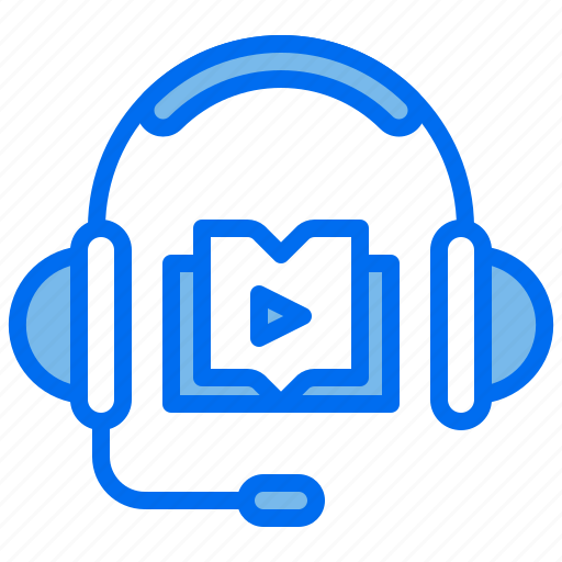 Book, course, headphones, learning, listen icon - Download on Iconfinder