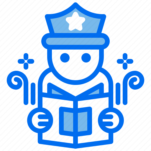 Hobby, newspaper, person, police, reading icon - Download on Iconfinder