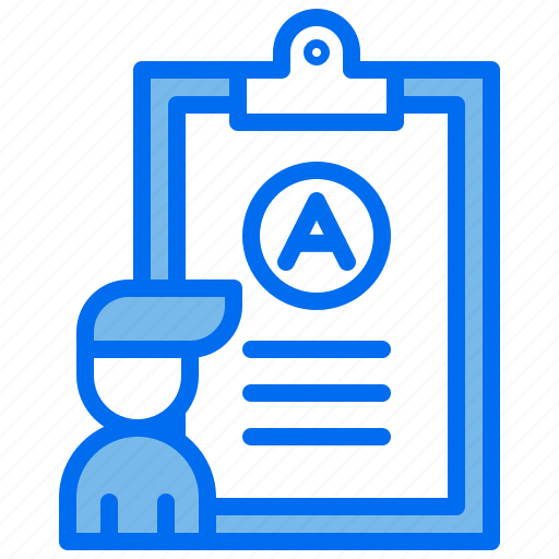 Archievement, clipboard, grade, learning, person icon - Download on Iconfinder
