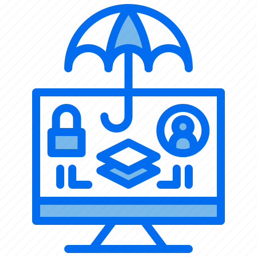 Avatar, computer, internet, login, padlock, safe, umbrella icon - Download on Iconfinder