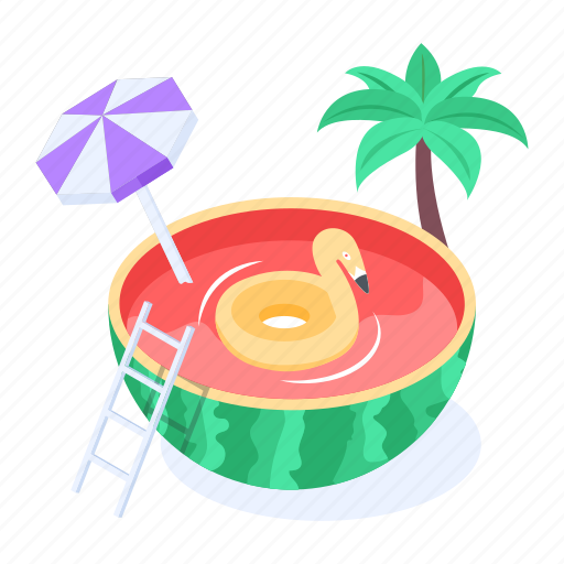 Watermelon pool, swimming pool, fruit, party pool, watermelon fun icon - Download on Iconfinder