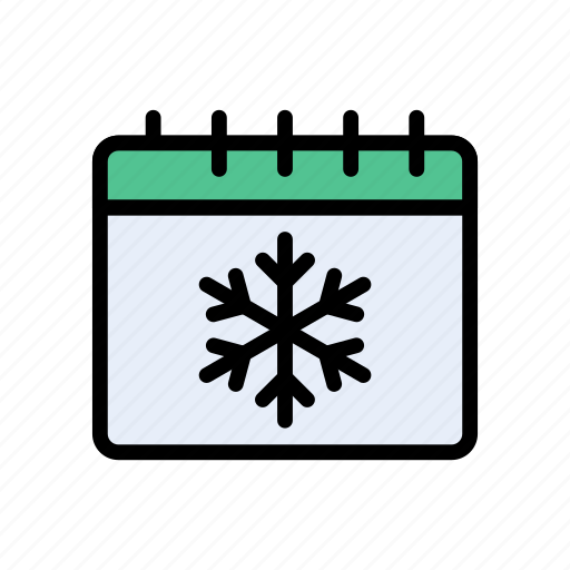 Calendar, holiday, snowflake, vacation, winter icon - Download on Iconfinder