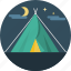 camping, moon, stars, night, landscape, tent 