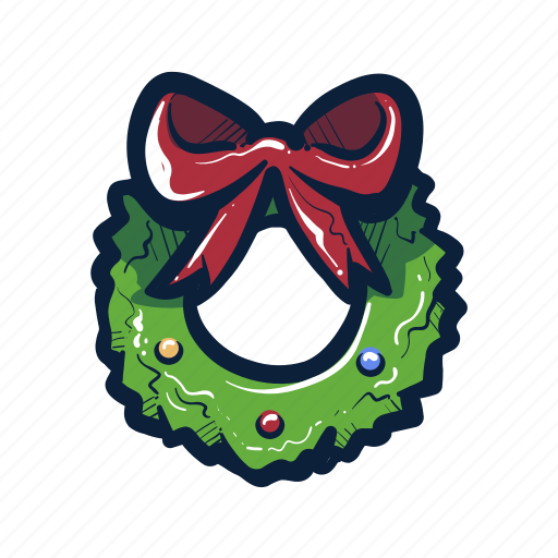 Christmas, decor, decoration, holiday, occasion, ribbon, wreath icon - Download on Iconfinder
