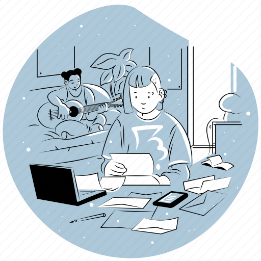 Bills, roomate, apartment, rent illustration - Download on Iconfinder