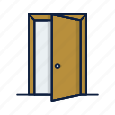 door, entrance, exit, home, house, open