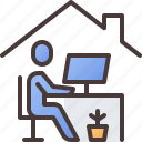 teleworking, work, from, home, remote, working, house, office, desk