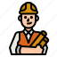 engineer, worker, job, man, avatar 