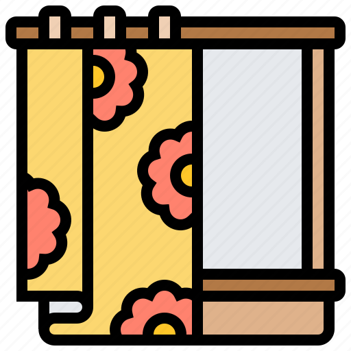 Curtain, decorative, fabric, window icon - Download on Iconfinder