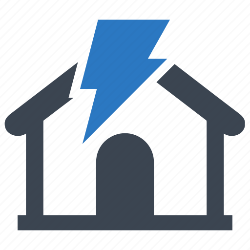 Home, house, insurance, lightning, thunderstorm icon - Download on Iconfinder
