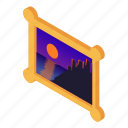 card, frame, gallery, image, isometric, logo, object 