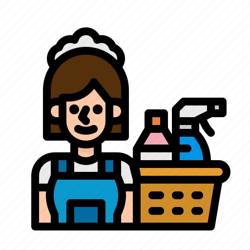 Cleaner, housekeeper, housekeeping, maid, servant icon - Download on Iconfinder