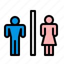 bathroom, man, restroom, toilet, woman