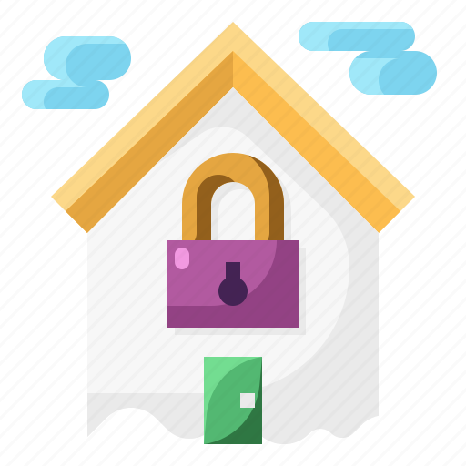 Architecture, home, house, lockdown, padlock, quarantine, secutiry icon - Download on Iconfinder