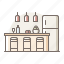 bar, kitchen, refrigerator 