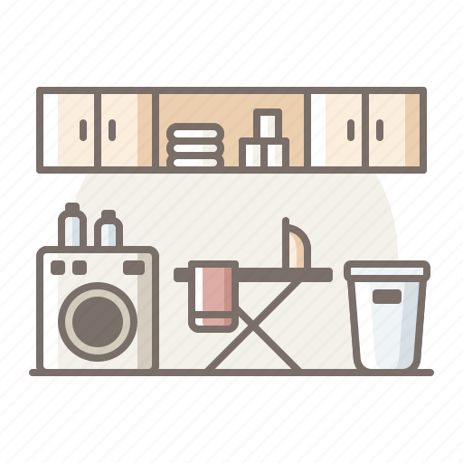 Iron, laundry, machine, room, washing icon - Download on Iconfinder