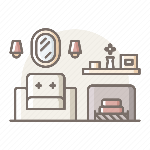 Fireplace, living, room icon - Download on Iconfinder