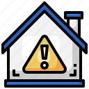 alert, warning, house, home, building