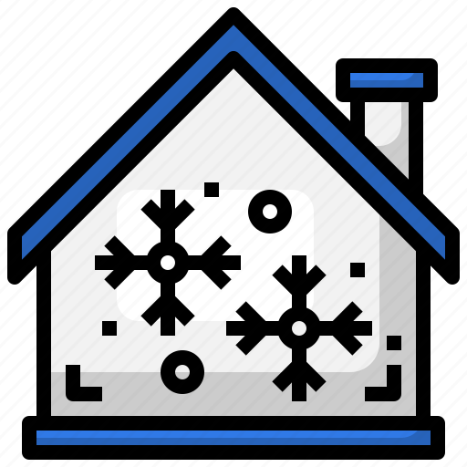 Snowflake, property, house, building, weather icon - Download on Iconfinder