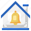 notification, property, alarm, bell, house 