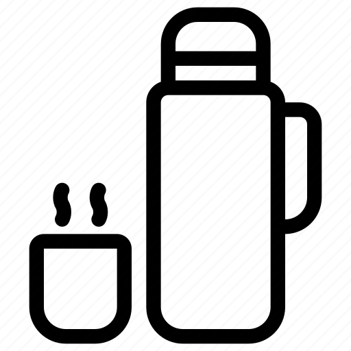 Thermos, vacuum flask, vacuum bottle, hot drink icon - Download on Iconfinder