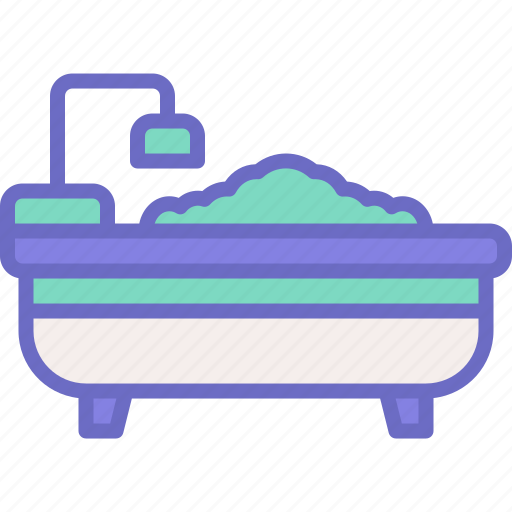 Bathtub, bathroom, shower, water, bubble icon - Download on Iconfinder