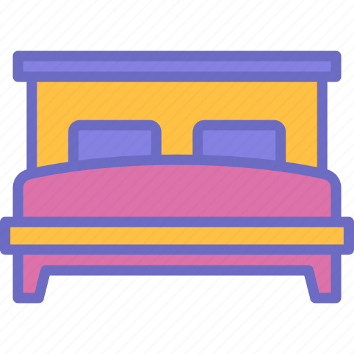 Bed, double, furniture, pillow, sleep icon - Download on Iconfinder