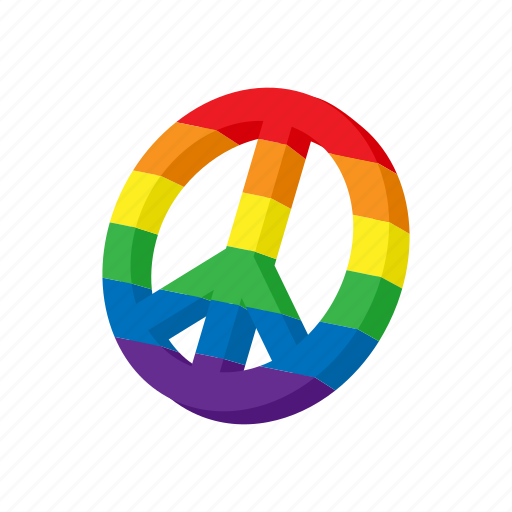 Cartoon, gay, homosexual, lesbian, lgbt, peace, rainbow icon - Download on Iconfinder