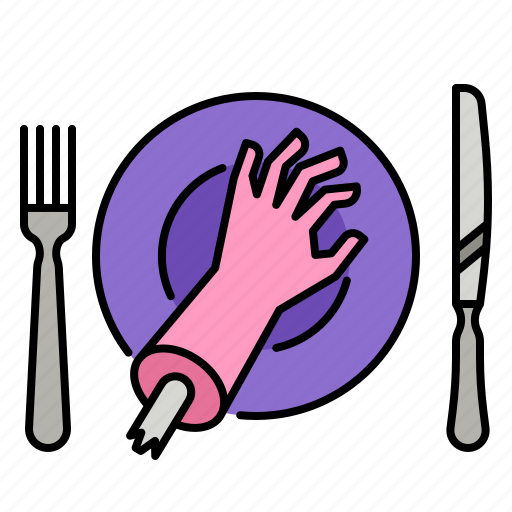 Hand, bone, horror, scary, halloween, dinner, zombie icon - Download on Iconfinder