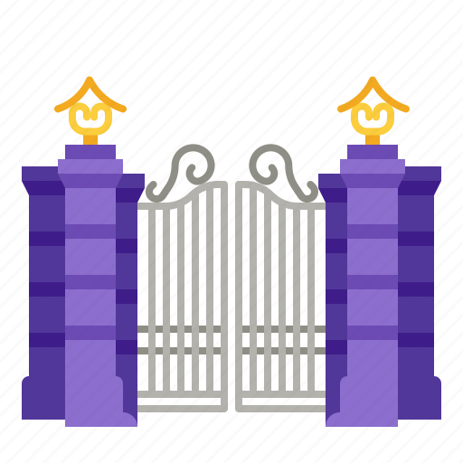 Gate, horror, halloween, iron, old, cemetery, fence icon - Download on Iconfinder