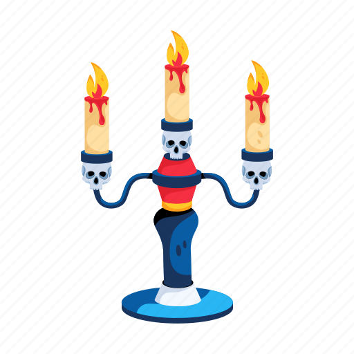 Scary candles, halloween candles, candleholder, burning candles, candelabra icon - Download on Iconfinder