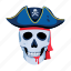dead pirate, pirate skull, scary skull, pirate cranium, spooky skullcap 