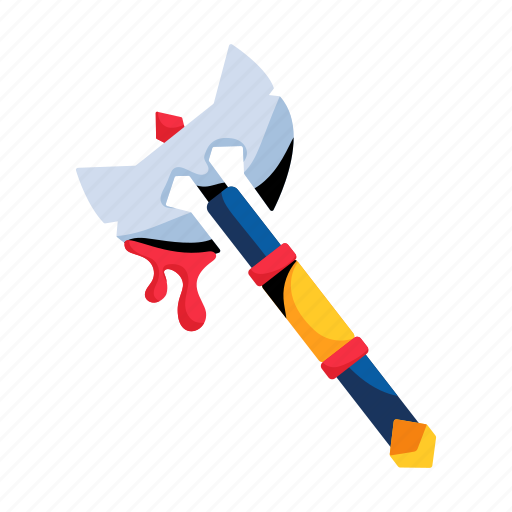 Bloody axe, double axe, halloween axe, sharp weapon, sharp axe icon - Download on Iconfinder