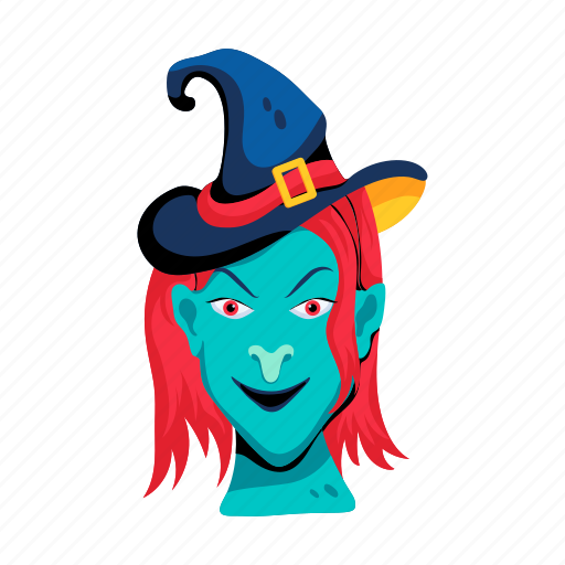 Witch hat, witch face, witch head, witch character, halloween witch icon - Download on Iconfinder