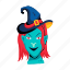 witch hat, witch face, witch head, witch character, halloween witch 