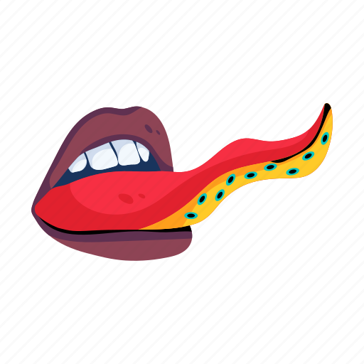 Creepy mouth, halloween mouth, tongue out, eerie mouth, scary mouth icon - Download on Iconfinder