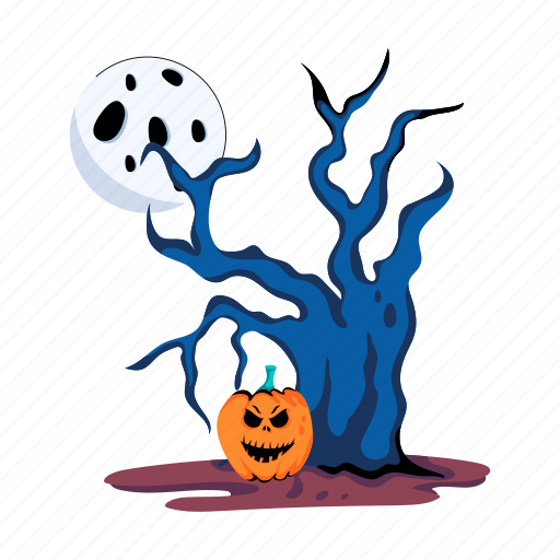 Halloween tree, spooky tree, scary tree, halloween night, haunted tree icon - Download on Iconfinder