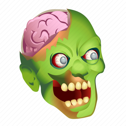 Brain, crazy, dead, evil, monster, rotten, zombie icon - Download on Iconfinder