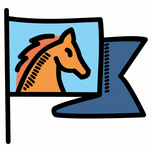 Flag, horse riding, race, rodeo icon - Download on Iconfinder
