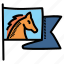 flag, horse riding, race, rodeo 