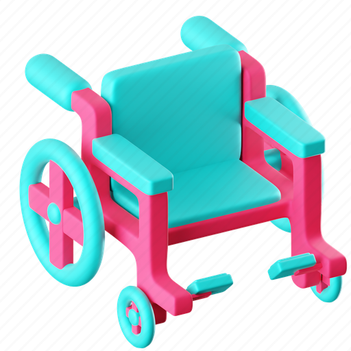 Wheelchair, disabled, disability, handicapped, handicap, chair, medical 3D illustration - Download on Iconfinder