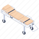 cot, emergency bed, hospital bed, patient bed, stretcher