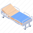 cot, emergency bed, hospital bed, patient bed, stretcher