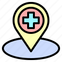 maps, locator, point, map, location, and, hospital