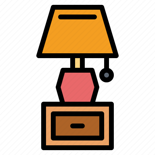 Bedside, drawer, lamp, table icon - Download on Iconfinder