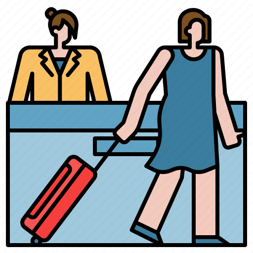 Check, out, hotel, receptionist, reception, holiday icon - Download on Iconfinder