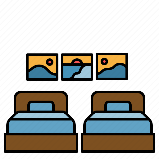 Twin, bed, hotel, furniture, sleep icon - Download on Iconfinder