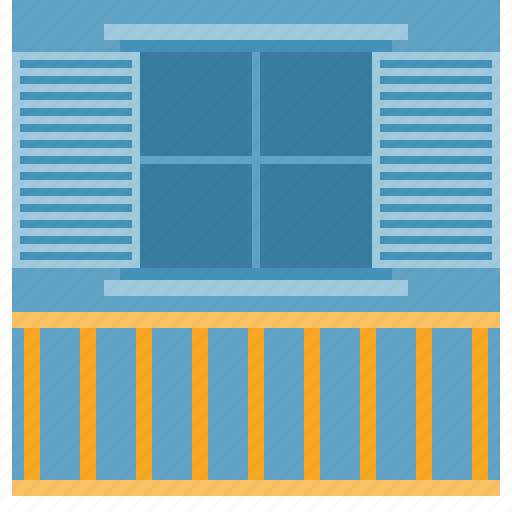 Balcony, window, veranda, curtain, house icon - Download on Iconfinder